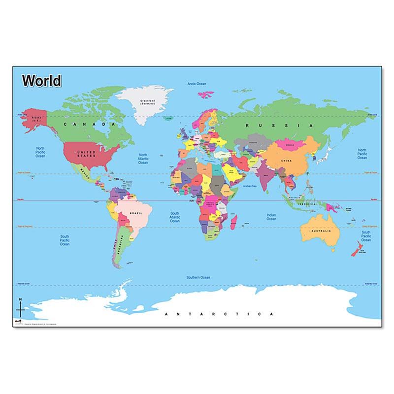 Simple Map of the World | Educational Resources | Creative Activity