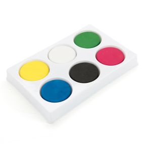 Assorted Tempera 6 Paint Blocks and Palette