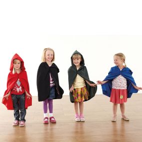 Role Play Dressing Up Coloured Cloaks 4pk