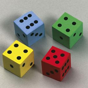 Multi Coloured Foam Silent Dice Numbered Dice