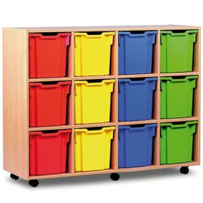 Mobile Tray Storage Unit With 12 Jumbo Trays Blue | Creative Activity