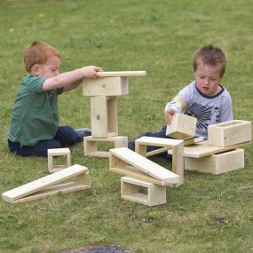 Giant Outdoor Wooden Hollow Blocks 15pk | Creative Activity