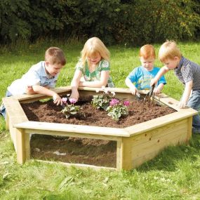 Wooden Hexagonal Planter