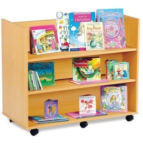 Double Sided Book Display Unit W/ Shelves Horizontal Shelves