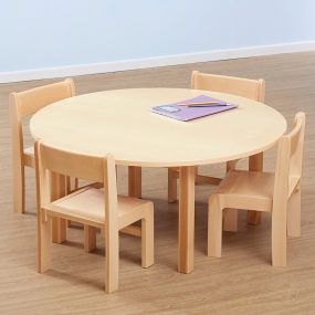 Beech Veneer Circular Table & Chairs