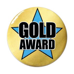 Reward Gold Silver Bronze Pin Badges