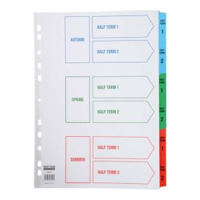 EASTLIGHT Term Time Index Dividers
