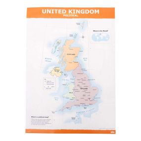 UK Map Political and Physical A1 KS2