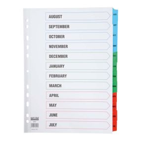 EASTLIGHT A4 Academic Year Index Dividers