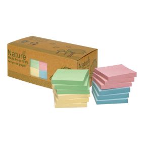 Recycled Pastel Sticky Notes 12pk H75 x W75mm | Creative Activity