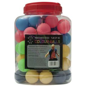 Matthew Syed Coloured Table Tennis Balls 60pk