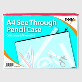 A4 Clear Pencil Case 12pk