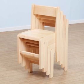 Classic Beech Stackable Chairs 4pk Seat height 260mm