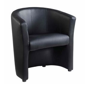 Formal Reception Area Seating Two Seat Tub Black Leather | Creative Activity