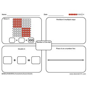 Rekenrek Practice Charts - Numbers to 100 Pack 2