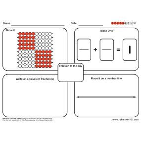 Rekenrek Practice Charts Fraction & Decimal Bundle 30pk