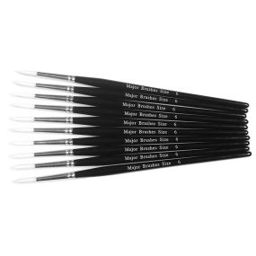 White Synthetic Sable Brushes Size 6 - pack of 10 | Creative Activity