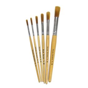 Short Handle Nylon Round Brushes Size 12 - pack of 10 | Creative Activity