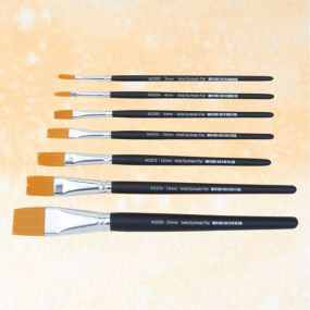 Artist Flat Synthetic Brush Set Short handled - pack of 7