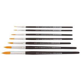 Artist Round Synthetic Watercolour Brush Set Assorted - pack of 7