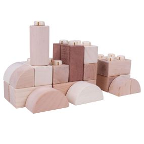 Natural Wooden Click Building Blocks 100pk