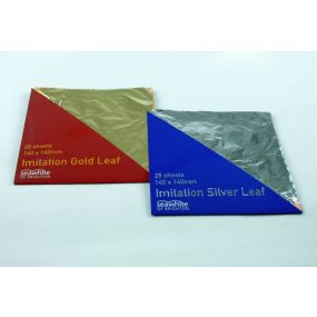 Imitation Gold Leaf 140 x 140mm 25 sheet pack | Creative Activity