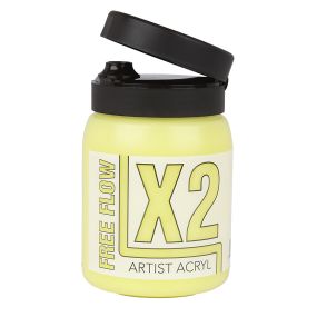 Specialist Crafts X2 Free Flow Acryl Acrylic Colour 500ml Light Lemon Yellow | Creative Activity