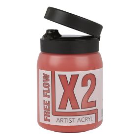 Specialist Crafts X2 Free Flow Acryl Acrylic Colour 500ml Transparent Vermilion (Red) | Creative Activity