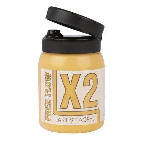 Specialist Crafts X2 Free Flow Acryl Acrylic Colour 500ml Cadmium Yellow Med Hue | Creative Activity