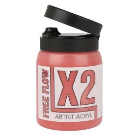 Specialist Crafts X2 Free Flow Acryl Acrylic Colour 500ml Cadmium Red Hue | Creative Activity