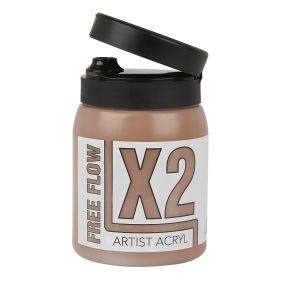 Specialist Crafts X2 Free Flow Acryl Acrylic Colour 500ml Raw Sienna | Creative Activity