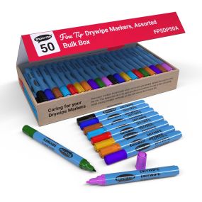 Show-me© Assorted Drywipe Pens Fine Tip 50pk