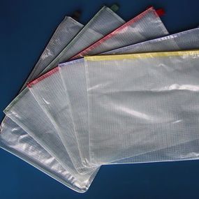 Mesh Zip Wallet A5 Assorted - pack of 5