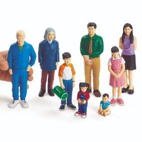 Block People Small World Figures Asian Family