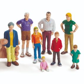 Block People Small World Figures White Family