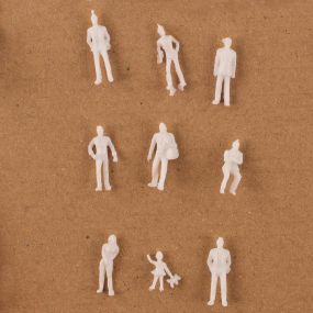1:100 scale White unpainted figures 100 assorted pack | Creative Activity
