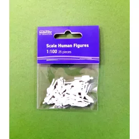1:100 scale White unpainted figures 25 retail pack