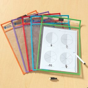 Clear Write and Wipe Work Storage Pockets