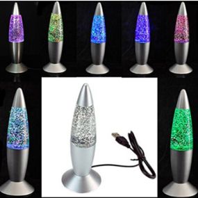 Rocket Shake & Shine Glitter Lamp