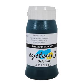 System 3 Original Acrylic Colour 500ml Phathalo Green | Creative Activity