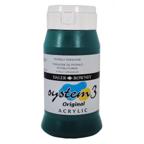 System 3 Original Acrylic Colour 500ml Phathalo Turquoise | Creative Activity