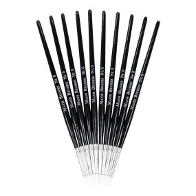 White Synthetic Sable Brushes Size 0 - Pack of 10 | Educational Resources - Art & Craft | Creative Activity