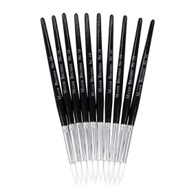 White Synthetic Sable Brushes Size 10 - Pack of 10 | Educational Resources - Art & Craft | Creative Activity