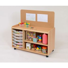 Tray & Shelf Unit with Cork Panel | Creative Activity