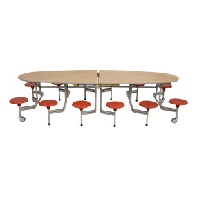 Folding Oval Table With 12 Stools - H690mm | Creative Activity