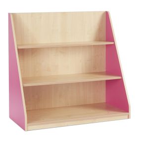 Single sided library unit with 2 fixed shelves - Pink | Creative Activity
