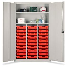 Teacher Cupboard 30 Shallow Tray Red | Creative Activity