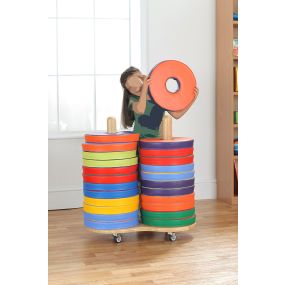 Plain Coloured Donut Cushions Trolley - 24 seat trolley | Creative Activity