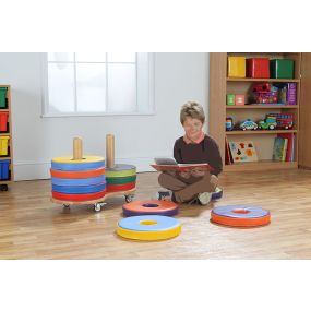Plain Coloured Donut Cushions Trolley - 12 seat trolley | Creative Activity