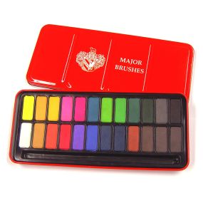 Watercolour Paint Tins 24 colour blocks